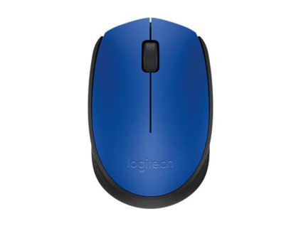 Myš, bezdrôtová, optická, stredná veľkosť,  USB, LOGITECH "M171", modrá
