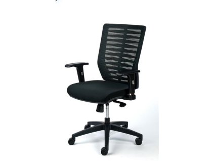 Kancelárska stolička, čierne čalúnenie, natiahnuté operadlo zo sieťoviny, čierny podstavec, MAYAH "Superstar"