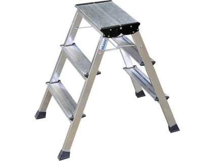 Schodíky, na kolieskach, 2x3 priečky, hliníkové, KRAUSE "Rolly"