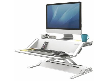 Pracovná stanica pre prácu v sede/stoji, FELLOWES "Lotus™", biela