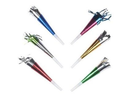 Trúbka, papier, 20 cm, strapcovitá