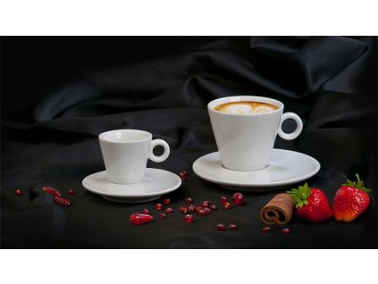 Espresso šálka + podšálka, 70 ml, 6 ks/bal, biela, "CoffeeTime"