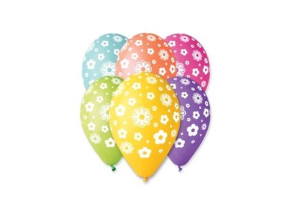 Balón, 30 cm, kvetinky