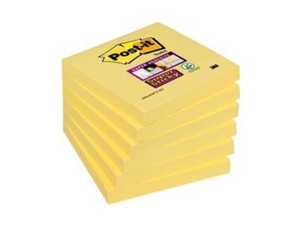 Samolepiaci bloček, 76x76 mm, 90 listov, 3M POSTIT "Super Sticky", žltý