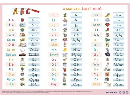 Podložka na stôl, obojstranná, A3, STIEFEL "A magyar ábécé betűi/Maďarská abeceda" - výrobok v MJ