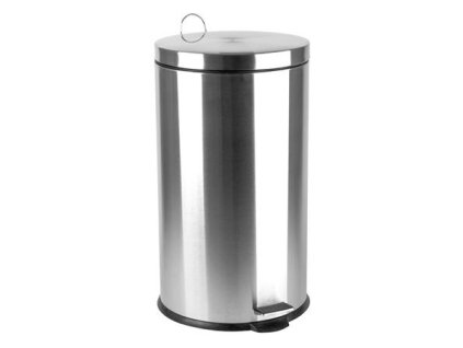 Odpadkový kôš, s pedálom, nerezová oceľ, odnímateľná plastová nádoba, 30 l