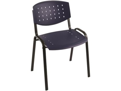 Konferenčná stolička, plastová s dierkami, "TAURUS", tmavomodrá