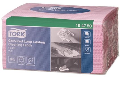 Čistiaca utierka, 1-vrstvová, W8 systém, TORK, červená