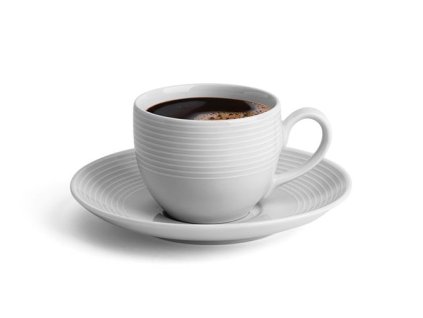 Mokka šálka + podšálka, porcelán,  10 cl, 6 ks, ROTBERG, "Elegante", biela