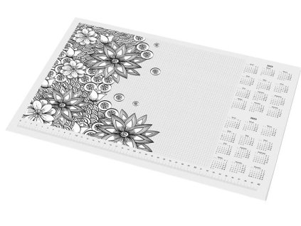 Podložka na stôl, A3, 410x297 mm, vyfarbiteľná, PANTA PLAST, "kvety"