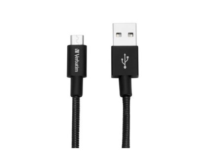 USB kábel, microUSB B, 30 cm. VERBATIM, čienry
