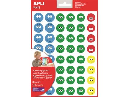 Nálepky, emoji, APLI Kids "Stickers", šťastné tváre