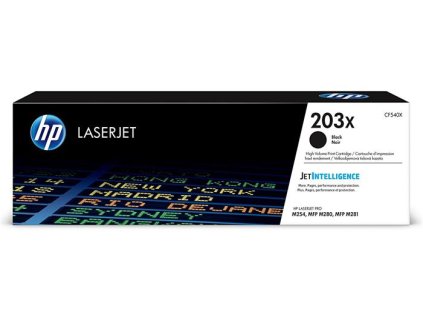 CF540X Toner k tlačiarňam HP ColorLaserJet Pro MFP M280nw, MFP M281fdn, MFP M281fdw, HP 203X čierny 3,2k