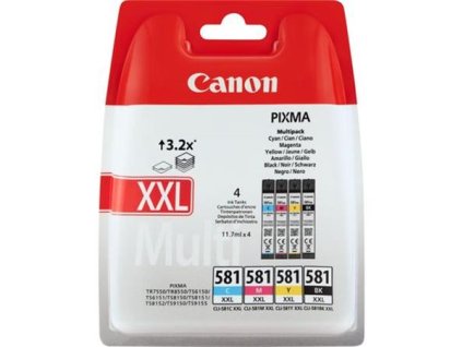 CLI-581MPXXL Multipack náplň do Pixma TS7550, 8150, 9150 tlačiarní, CANON, 4 farby, 46,8ml