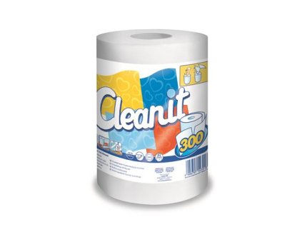 Papierové utierky, kotúčové, univerzálne, 2-vrstvové, LUCART "CLEANIT 300", biele