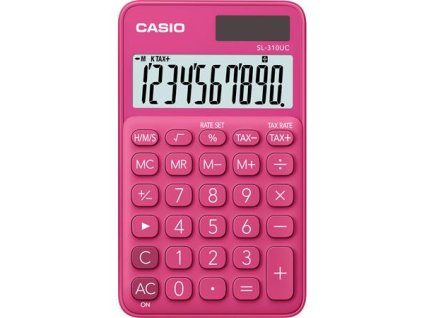 Kalkulačka, vrecková, 10-miestny displej, CASIO "SL 310", ružová