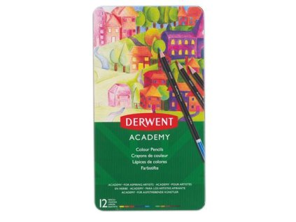 Farebné ceruzky, sada, DERWENT "Academy", 12 rôznych farieb