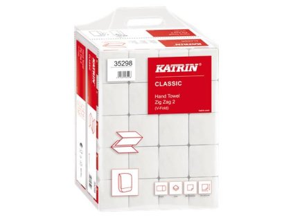 Papierové utierky, Z ohyb, 2-vrstvové, 200 listov, KATRIN, biele