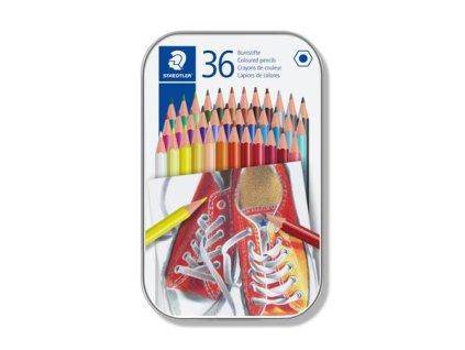 Farebné ceruzky, sada, šesťhranné, v plechovej krabičke, STAEDTLER "175", 36 rôznych farieb