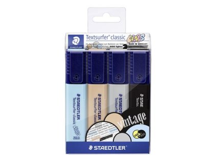 Zvýrazňovač, sada, 1-5 mm, STAEDTLER, "Textsurfer Classic Pastel 364 C", 4 rôzne farby