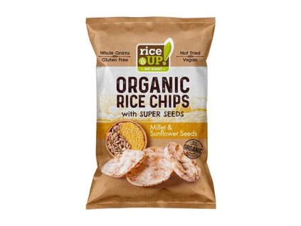 Ryžové chipsy, 25 g, RICE UP "Bio", pšeno a slnečnicové semienka