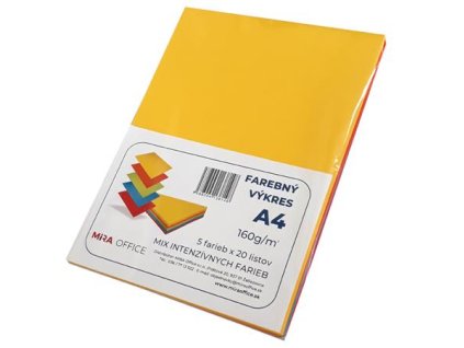 Farebný výkres, A4, 160 g, 5 rôznych farieb