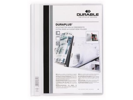 Rýchloviazač, A4, široký, priehľadné vrecko, DURABLE "DURAPLUS®", biely
