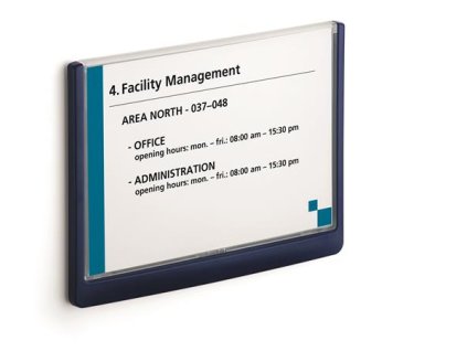 Informačná tabuľka, 148,5x210 mm, DURABLE "CLICK SIGN", modrá
