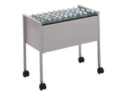 Pojazdná kartotéka, jednoradová, DURABLE "Economy 80", sivá