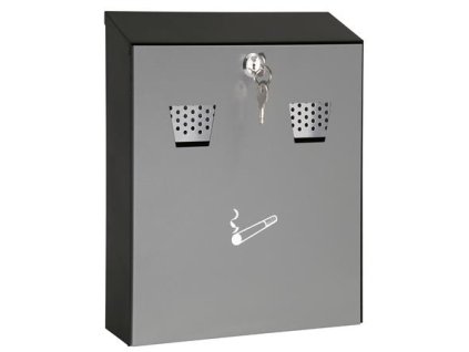 Nástenný popolník, oceľ, 2 otvory, WEDO, sivá/čierna