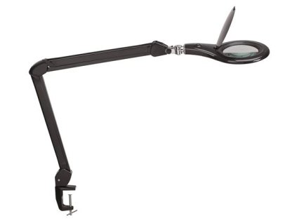 Stolová lampa, LED, zväčšovacie sklo, s držiakom, MAUL "Makro", čierna
