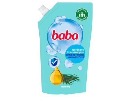 Tekuté mydlo, náhradná náplň, 0,5 l, BABA, s čajovníkom