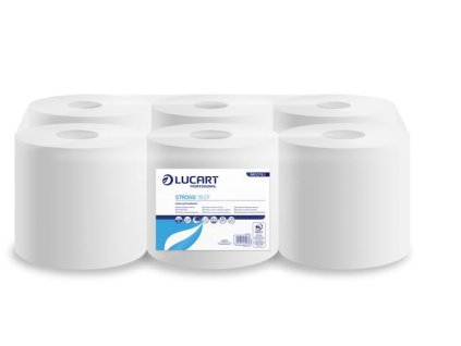 Papierové utierky, kotúčové, vnútorné dávkovanie, 2-vrstvové, LUCART "Strong 19 CF", snehobiela