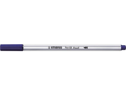 Vláknová fixka, STABILO "Pen 68 brush", tmavomodrá