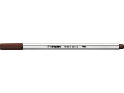 Vláknová fixka, STABILO "Pen 68 brush", tmavohnedá