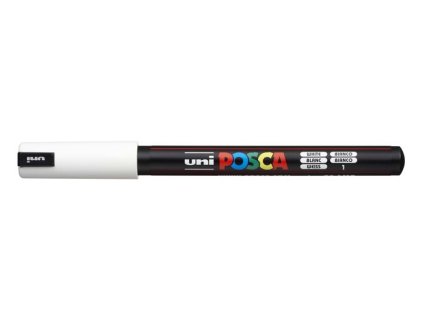 Dekoračný popisovač, 0,7 mm, UNI "Posca PC-1MR", biely