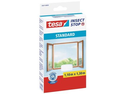 Sieťka na okno, proti hmyzu, suchý zips, 1,1 x 1,3 m, TESA "Standard", biela