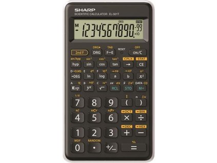 Kalkulačka, vedecká, 146 funkcií, SHARP "EL-501TBWH", čierno-biela