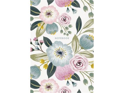 Poznámkový zošit, štvorčekový, A5, 80 listov, SHKOLYARYK "Pastel flowers", mix