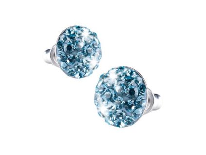 Náušnice, pologuľa, s modrým krištáľom SWAROVSKI®, 10 mm, ART CRYSTELLA®