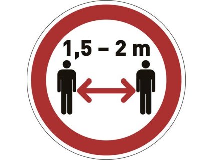 Informačná nálepka, 430 mm, DURABLE "Dodržujte odstup"