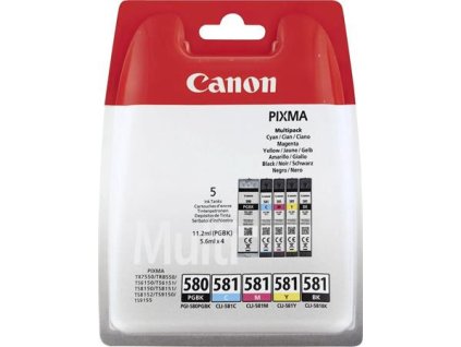 PGI580/CLI581 náplň multipack do Pixma TS7550, 8150, 9150 tlačiarní, CANON, pgb+b+c+m+y, 11,2ml+4*5,6ml