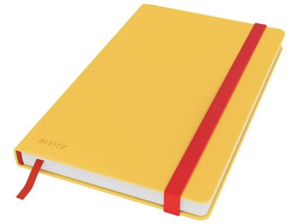 Záznamová kniha, A5, štvorčeková, 80 listov, tvrdá obálka, LEITZ "Cosy Soft Touch", teplá žltá