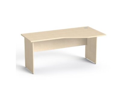 Písací stôl, zakrivený, pravý, s plochými nohami, 160x80cm, MAYAH "Freedom SV-23", javor