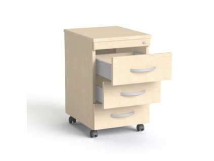 Šuflík s kolieskami, s 3 zásuvkami, MAYAH "Freedom SV-18", javor