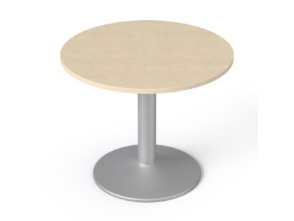 Konferenčný stolík, okruhlý, so sivými kovovými nohami, O 90cm, MAYAH "Freedom SV-58", javor