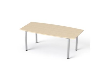 Konferenčný stolík, zakrivený, s nohami zo šedého kovu, 80/75x190cm, MAYAH "Freedom SV-43", javor