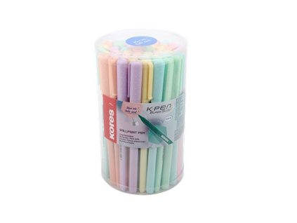 Guľôčkové pero, 1,0 mm, s vrchnákom, trojhranné, KORES "K0R-M Pastel", modrá