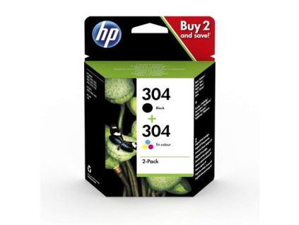 3JB05AE Atramentová náplň multipack pre Deskjet 2620, 2630 tlačiarne, HP 304, čierna+farebná, 120+100 strán