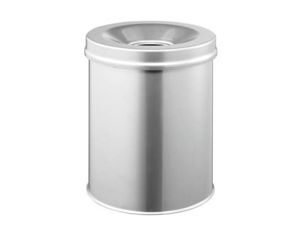Odpadkový kôš, ohňovzdorný, kovový, okrúhly, DURABLE "Safe", strieborná